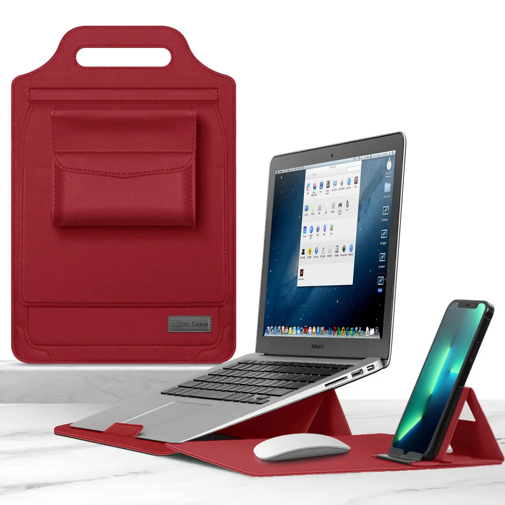Laptop Sleeve for Infinix XBOOK B15 15.6inch – Foldable Stand, Mouse Pad & Phone Holder All-in-One
