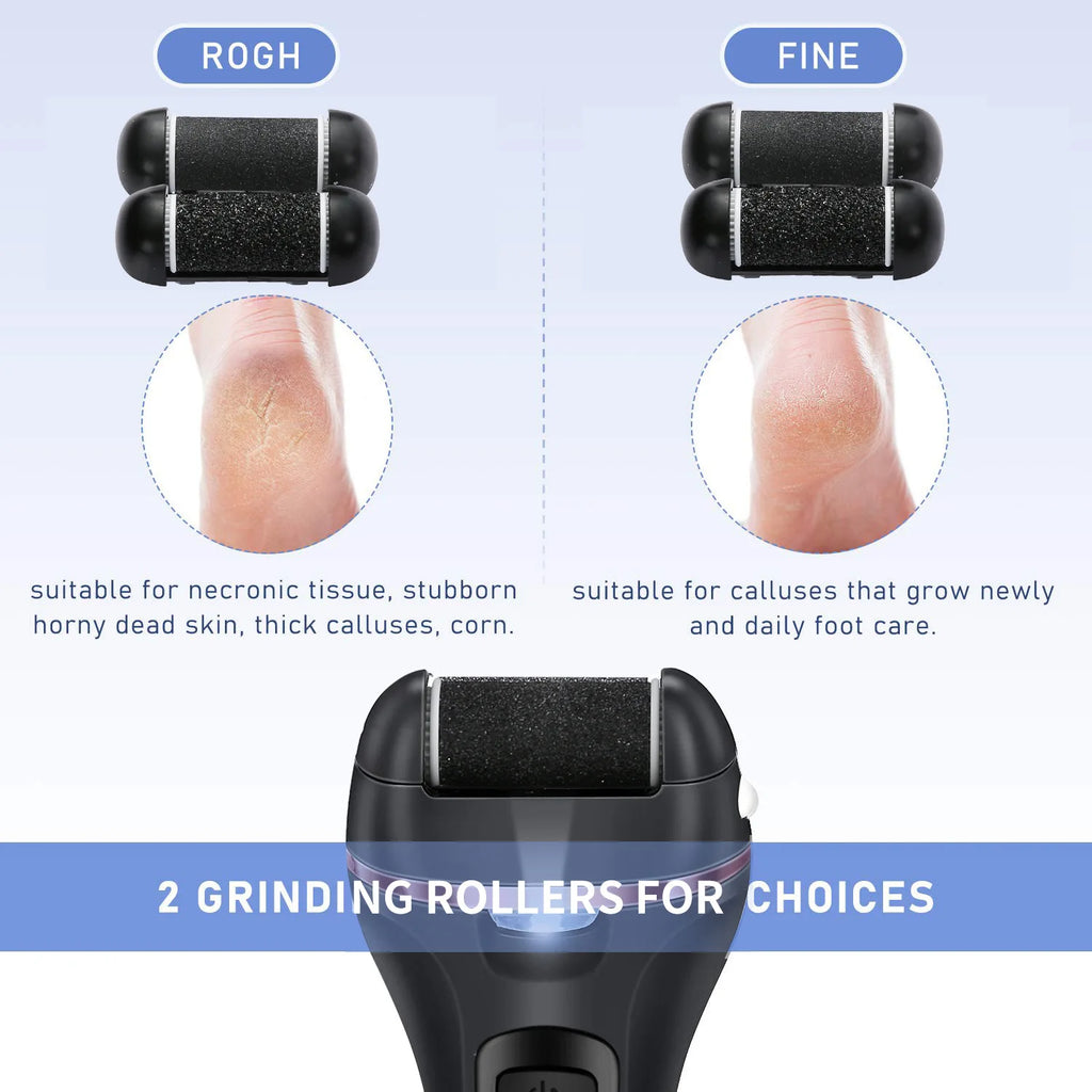 Electric Foot Callus Remover | 18-in-1 Pedicure Kit with 3 Roller Heads