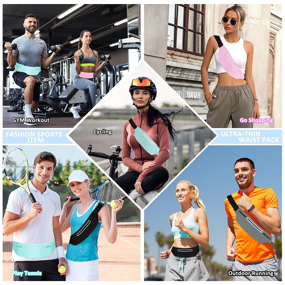 Waterproof Running Waist Bag – Invisible Fanny Pack for Gym & Outdoor