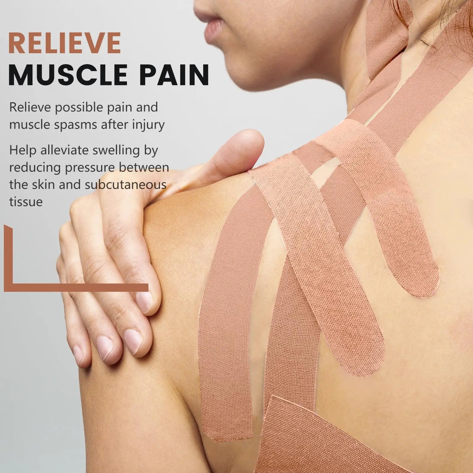 Pre-Cut Kinesiology Tape – 5cm×5m Waterproof Elastic Muscle Support