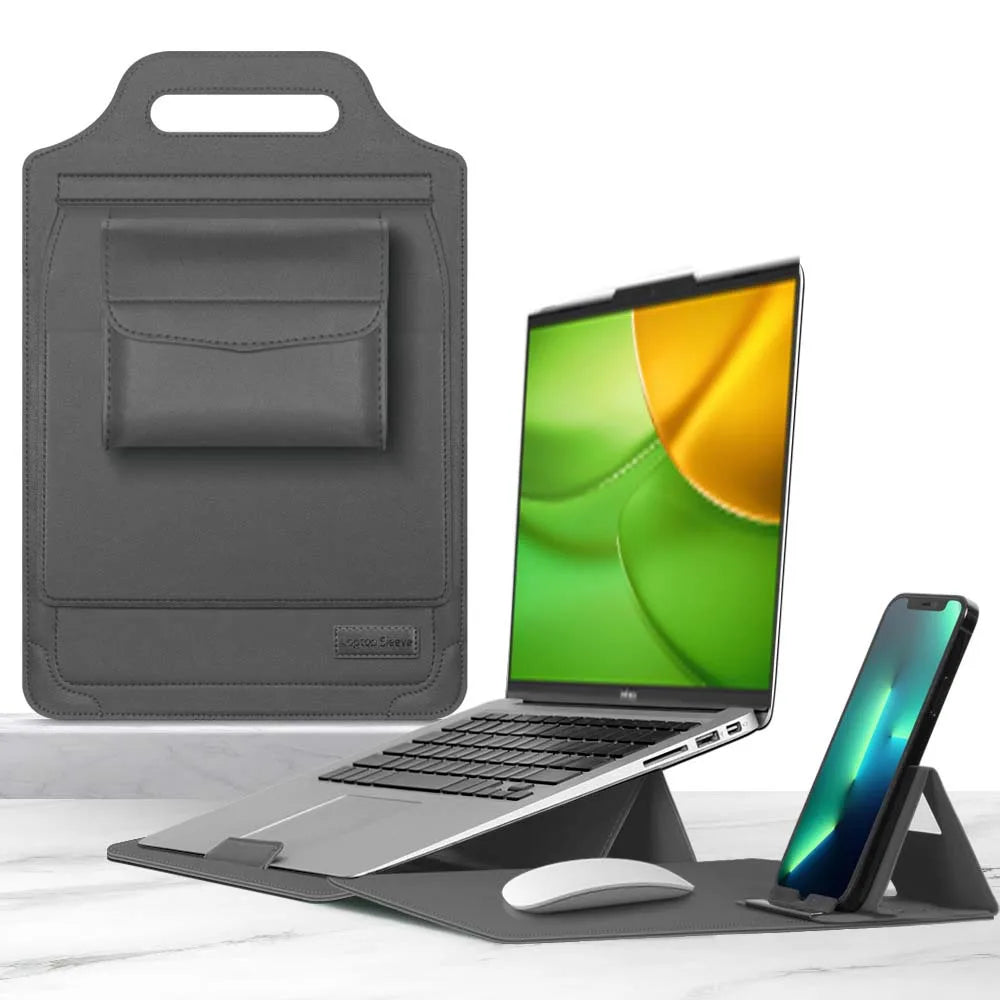 Laptop Sleeve for Infinix XBOOK B15 15.6inch – Foldable Stand, Mouse Pad & Phone Holder All-in-One
