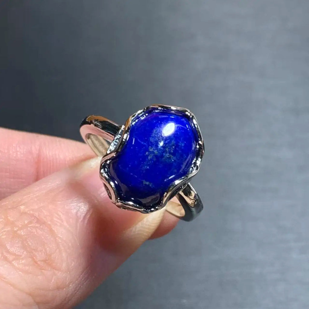 Natural Lapis Lazuli Adjustable Ring – Vintage Fine Jewelry for Women