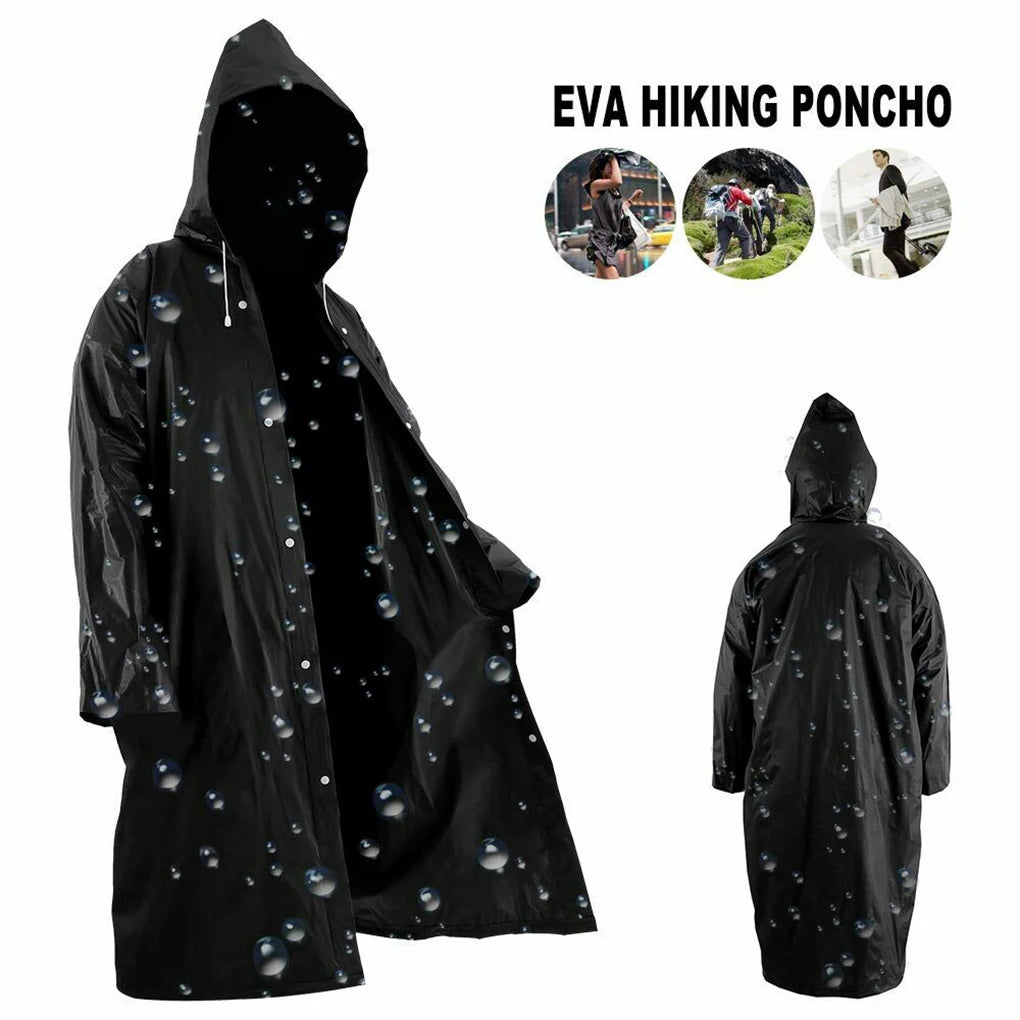 Packable Button-Front EVA Raincoat
