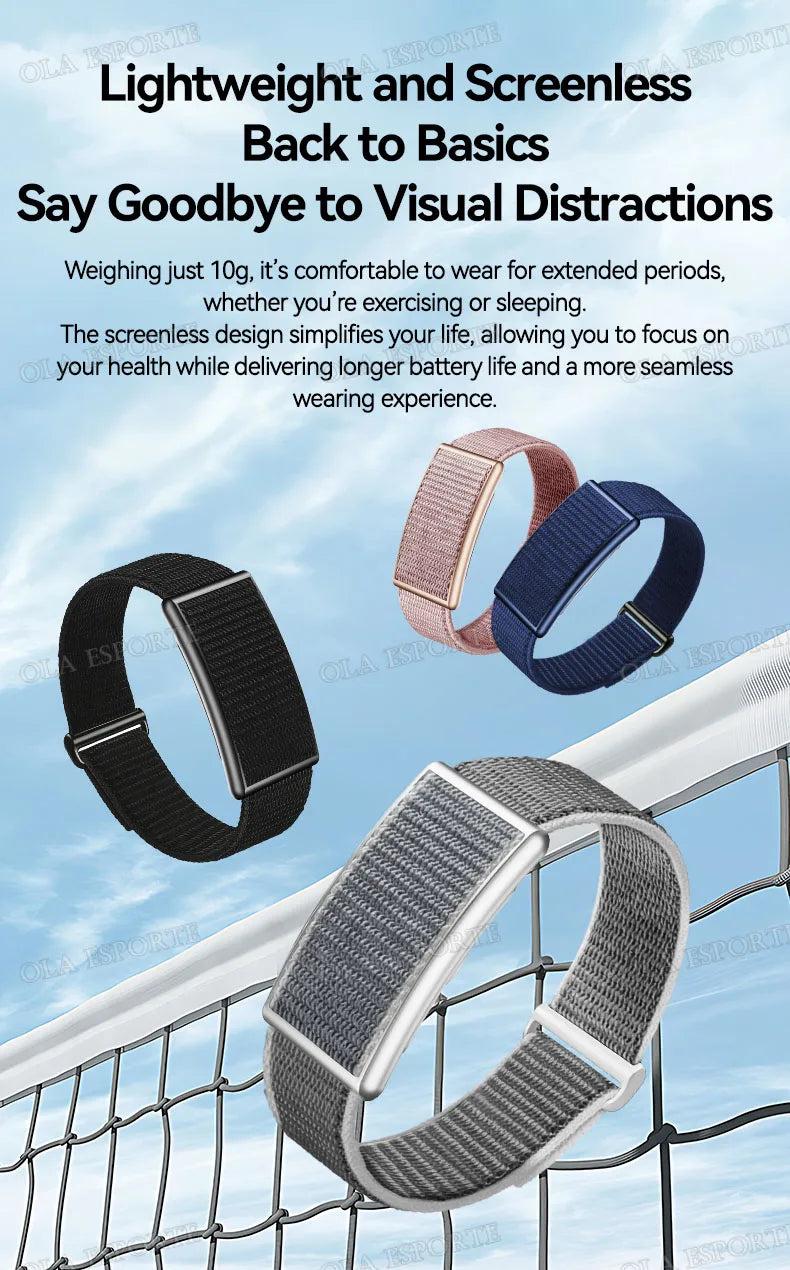 Smart Fitness Bracelet – No Screen | IP68 Waterproof | Heart Rate & Health Monitor