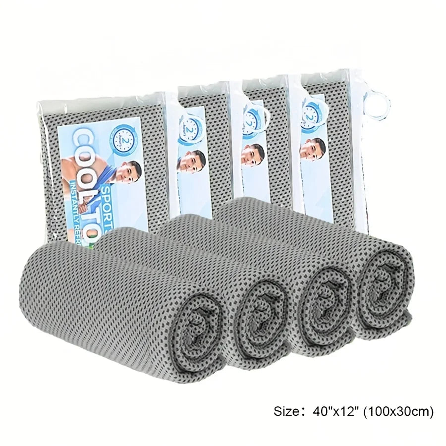 Sports Cooling Towels 4-Pack – Instant Cooling for Gym, Yoga & Outdoor
