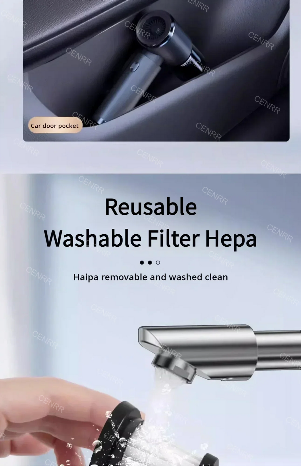 CENRR Car Vacuum Cleaner 210,000PA | Powerful Handheld Wireless Blower