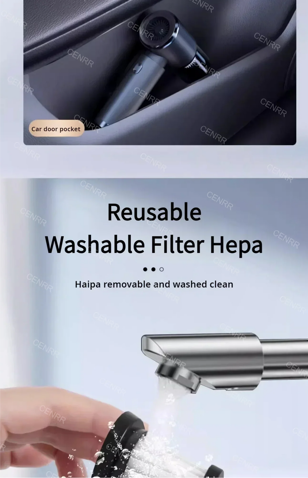 CENRR Car Vacuum Cleaner 210,000PA | Powerful Handheld Wireless Blower