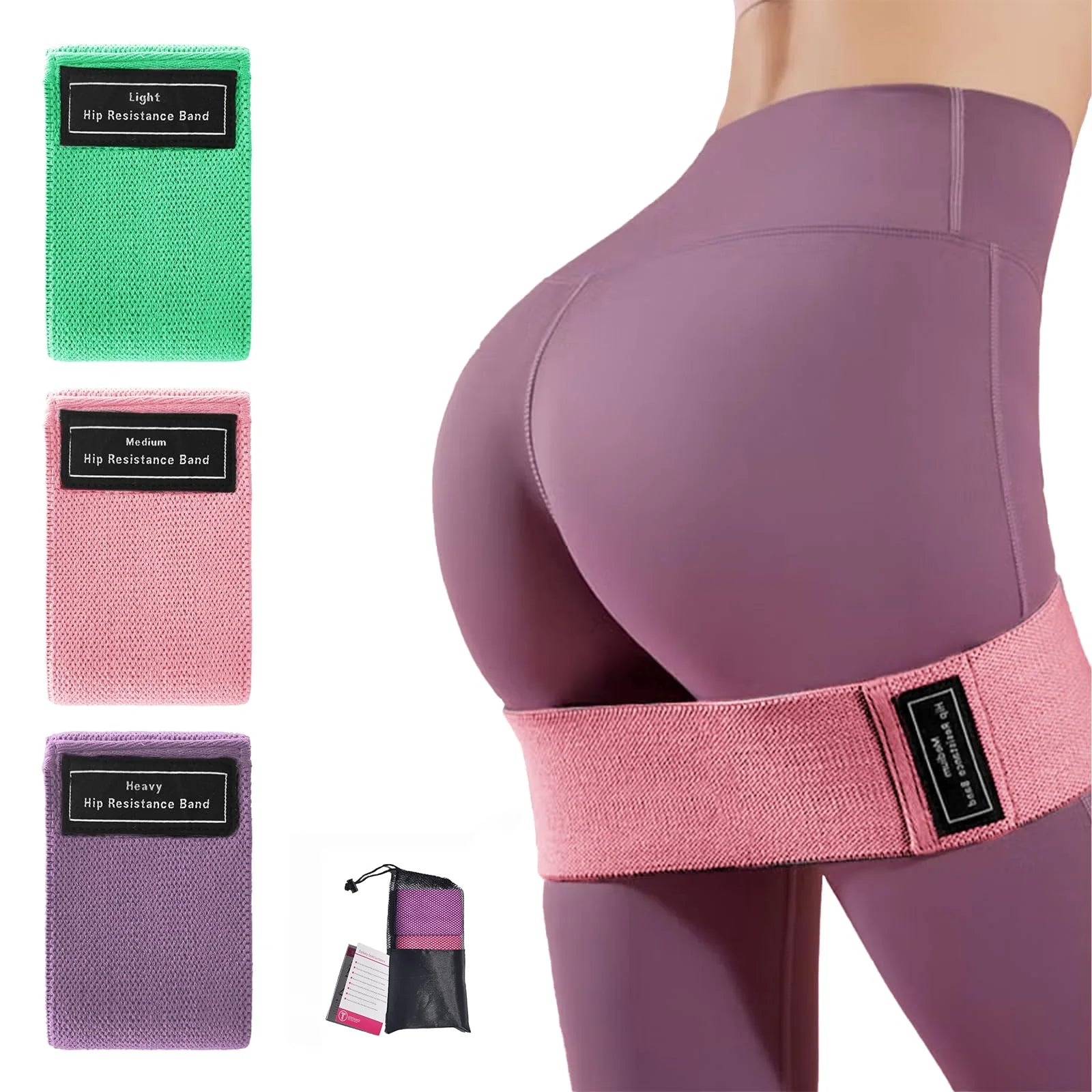 Hip & Booty Resistance Bands – 3 Levels for Glute & Leg Training