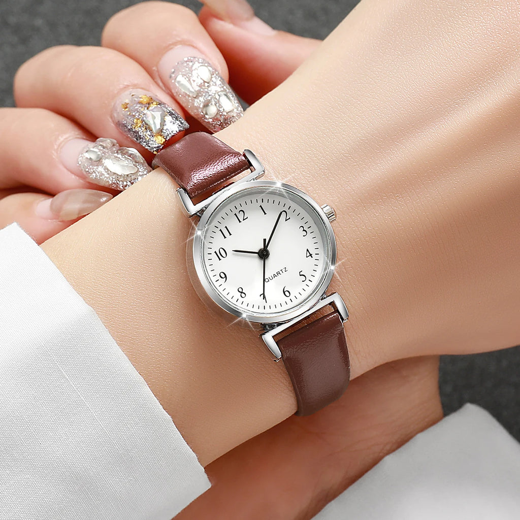 Fashion Small Dial Women's Quartz Watch – Leather Band Analog Wristwatch