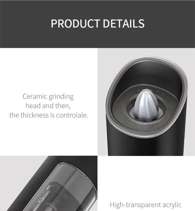 Electric Automatic Salt and Pepper Grinder Set with LED Light Adjustable Coarseness Spice Mill Kitchen Tools for Cooking