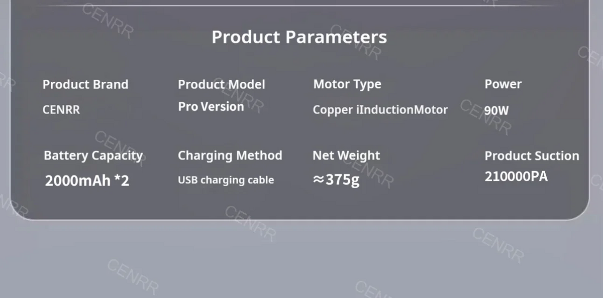 CENRR Car Vacuum Cleaner 210,000PA | Powerful Handheld Wireless Blower