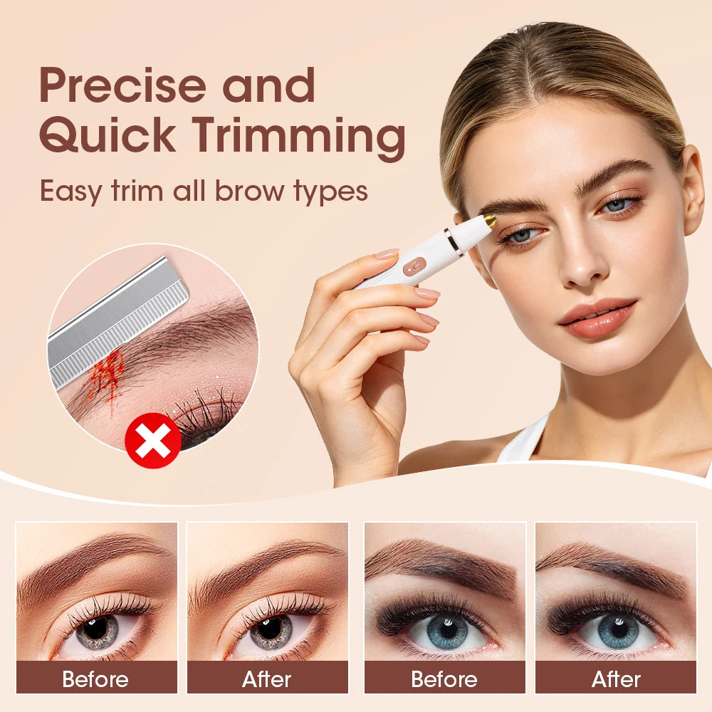 2-in-1 Nose & Eyebrow Trimmer – USB Cordless Electric Facial Hair Trimmer