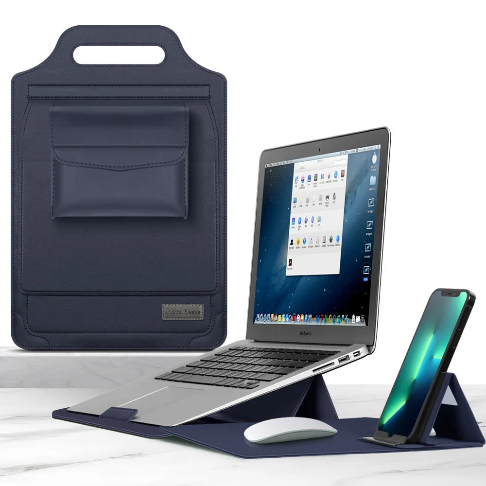 Laptop Sleeve for Infinix XBOOK B15 15.6inch – Foldable Stand, Mouse Pad & Phone Holder All-in-One