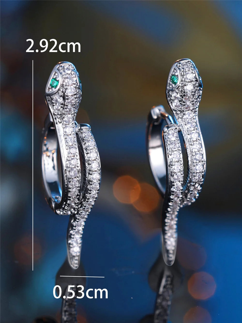 White Zircon Snake Hoop Earrings for Women – Trendy Fashion Jewelry