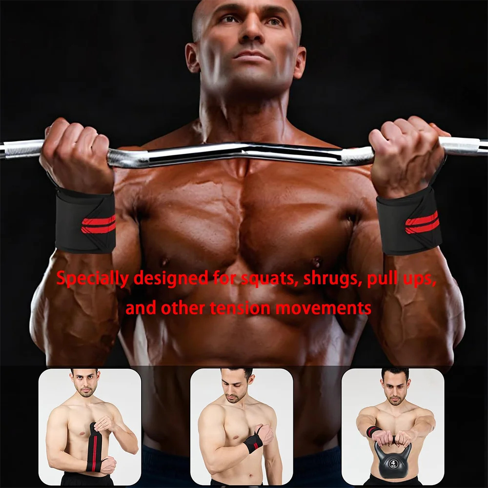 Wrist Support Wraps – Adjustable Gym Straps for Weightlifting & Crossfit