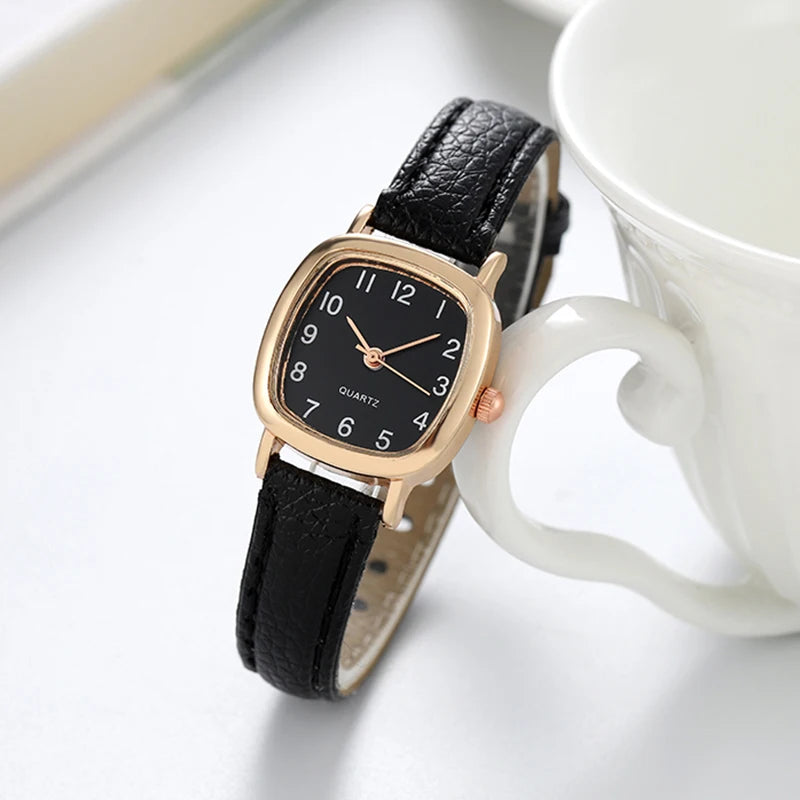 Fashion Small Dial Women's Quartz Watch – Leather Band Wristwatch