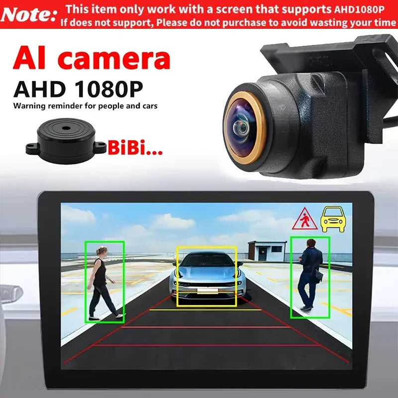 AI Smart Backup Camera | 170° Fisheye AHD 1080P with ADAS Obstacle Detection