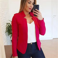 Elegant Slim Fit Suit Jacket – Solid Color Professional Blazer for Women