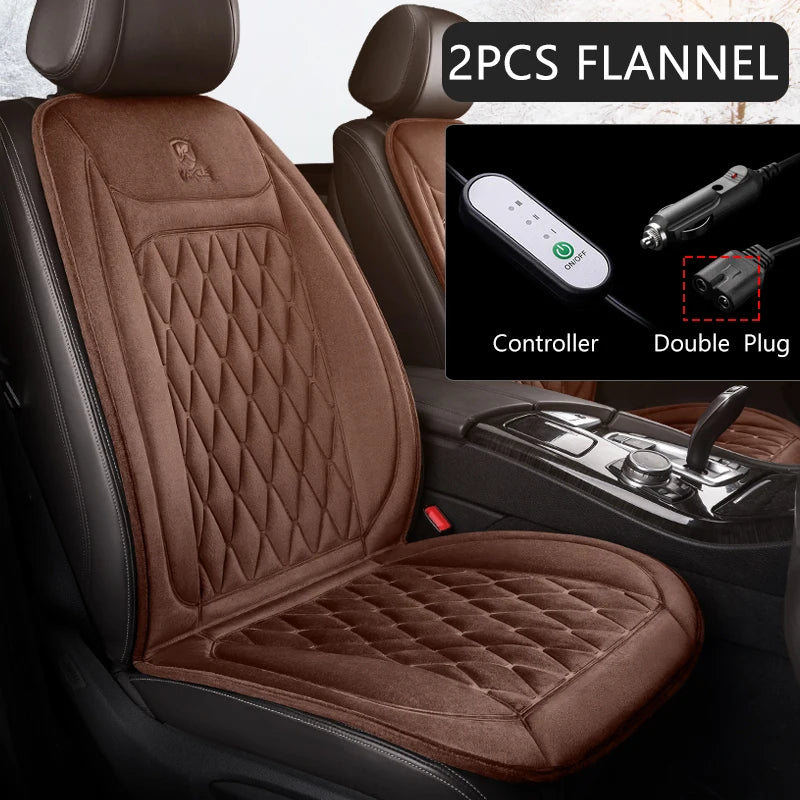 12V Heated Car Seat Cushion | Winter Warmer Seat Cover with 3 Heat Modes