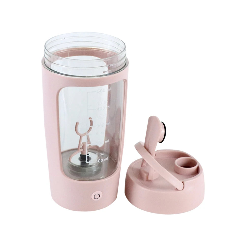 Electric Protein Shaker Bottle – 650ml USB Rechargeable Blender Cup