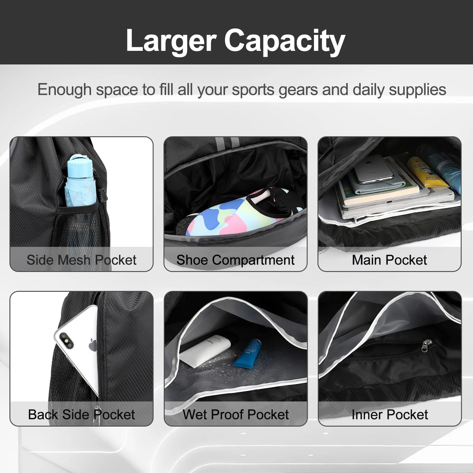 Sport Gym Drawstring Backpack – Lightweight for Fitness, Travel & Outdoor