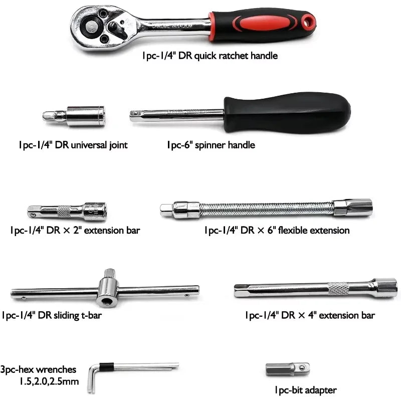 Socket & Ratchet Tool Set with Storage Case