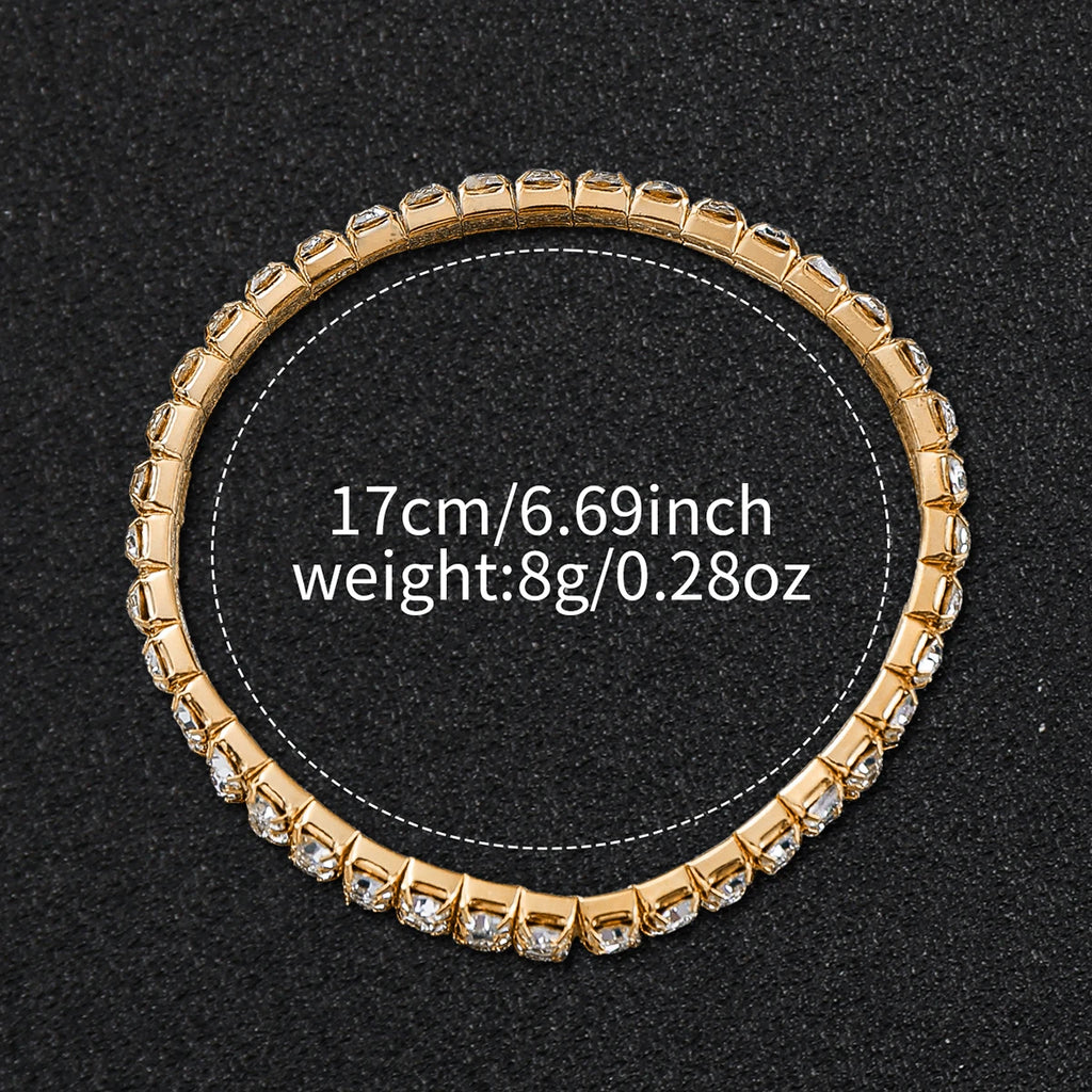 Luxury Full Diamond Women's Quartz Watch & Bracelet Set – 2PCS Gold Steel Band Wristwatch