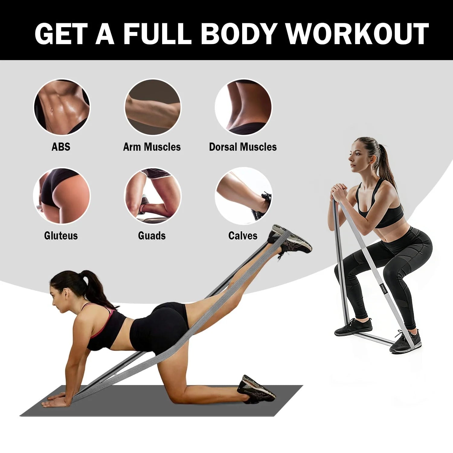 Long Fabric Resistance Loop Band – Full Body Gym & Yoga Training