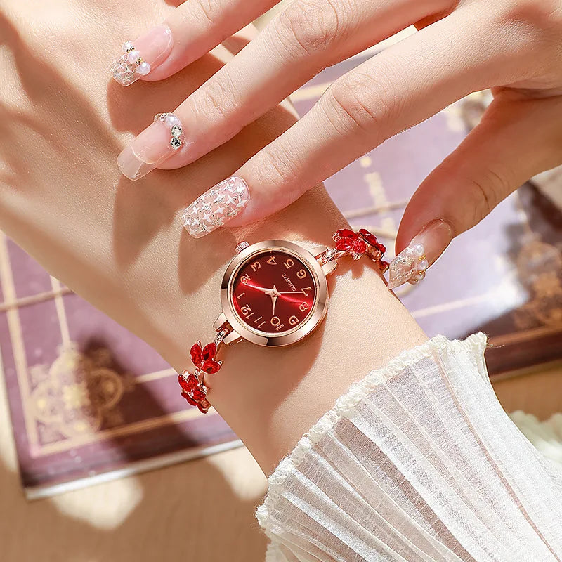 Elegant Women's Rhinestone Bracelet Quartz Watch – Luxury Ladies Wristwatch Gift