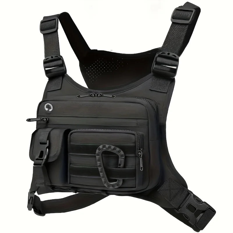 Tactical Running Vest Bag – 6-Pocket Chest Pack for Running & Hiking