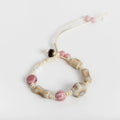 Handmade Ceramic Bone Bead & Star Charm Bracelet – Adjustable Wax Cord Artisan Jewelry