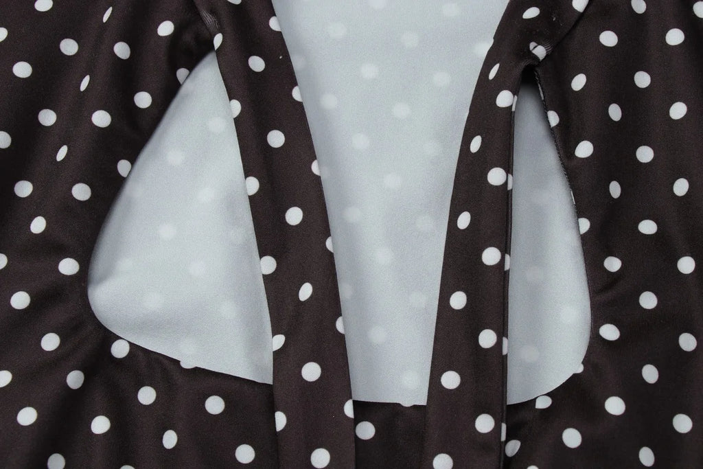 Polka Dot Tie-Up Bodycon Hip Wrap Mini Dress