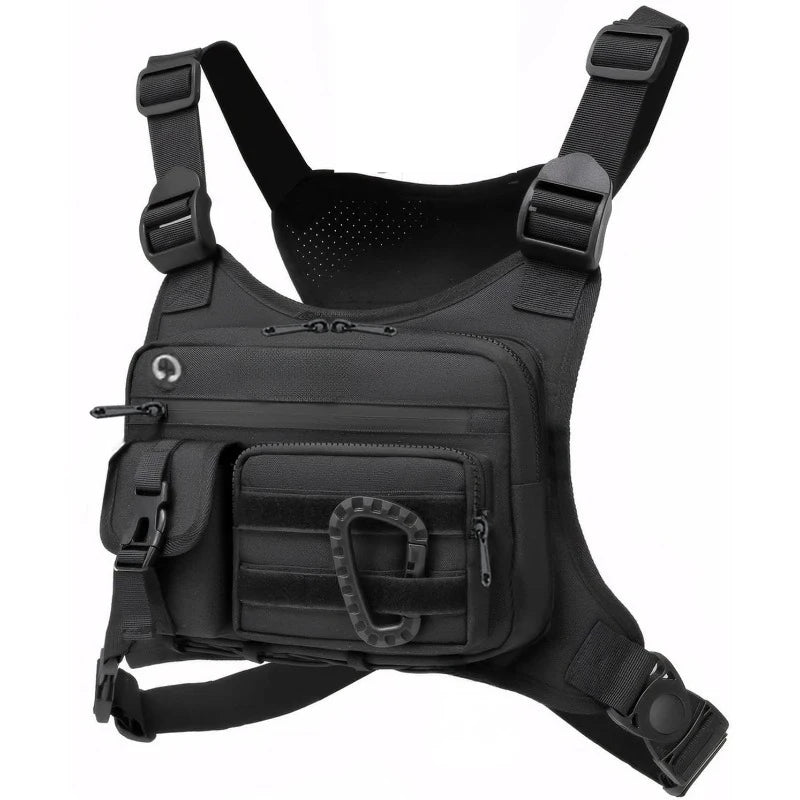Tactical Running Vest Bag – 6-Pocket Chest Pack for Running & Hiking
