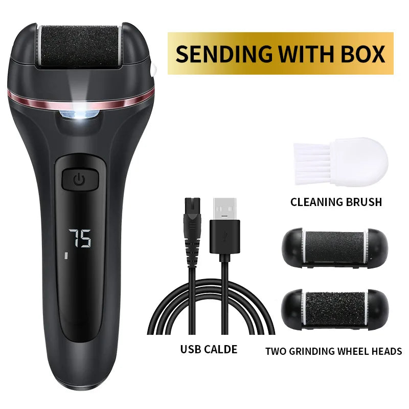 Electric Foot Callus Remover | 18-in-1 Pedicure Kit with 3 Roller Heads