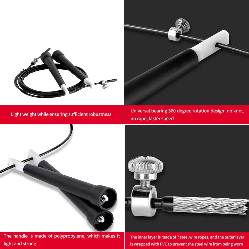 Steel Wire Speed Jump Rope – 3M Cable Fitness Skipping Rope