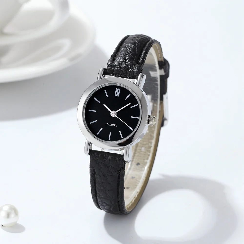 Fashion Small Dial Women's Quartz Watch – Leather Band Wristwatch