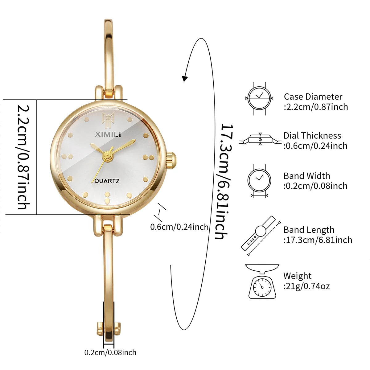 Fashion Women's Bracelet Bangle Quartz Watch – Elegant Ladies Wristwatch Gift