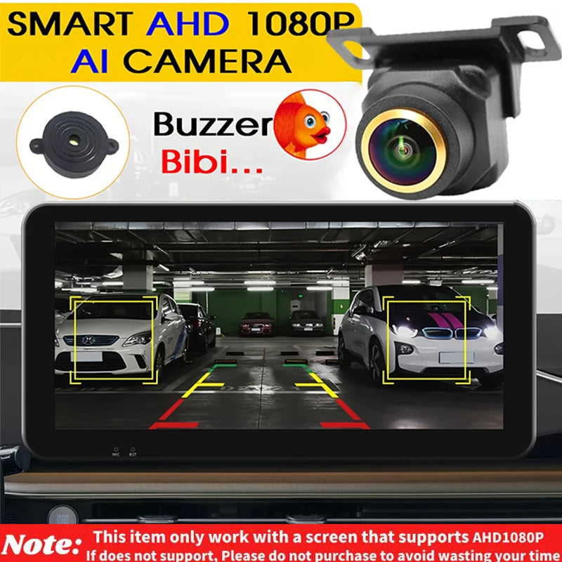 AI Smart Backup Camera | 170° Fisheye AHD 1080P with ADAS Obstacle Detection