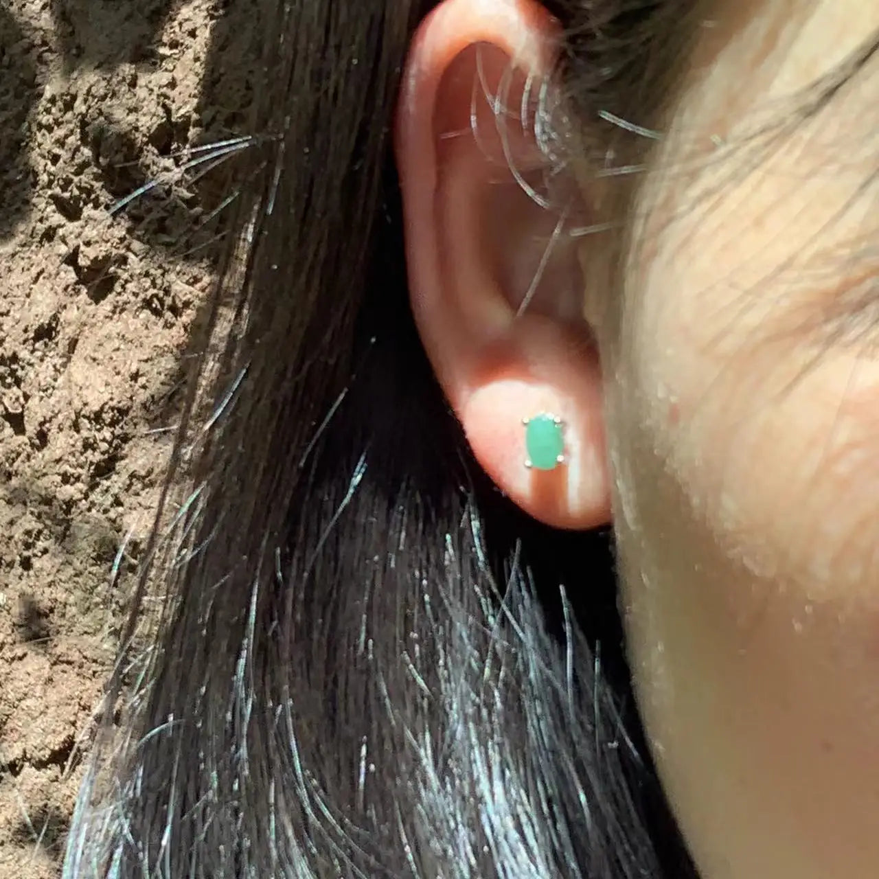 Natural Emerald Stud Earrings – 925 Sterling Silver Fine Jewelry for Women