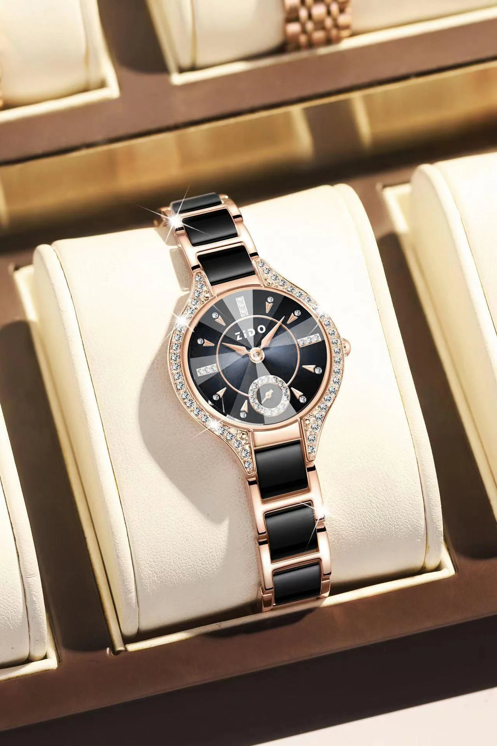 Retro Diamond Women's Watch – Waterproof Light Luxury Stainless Steel