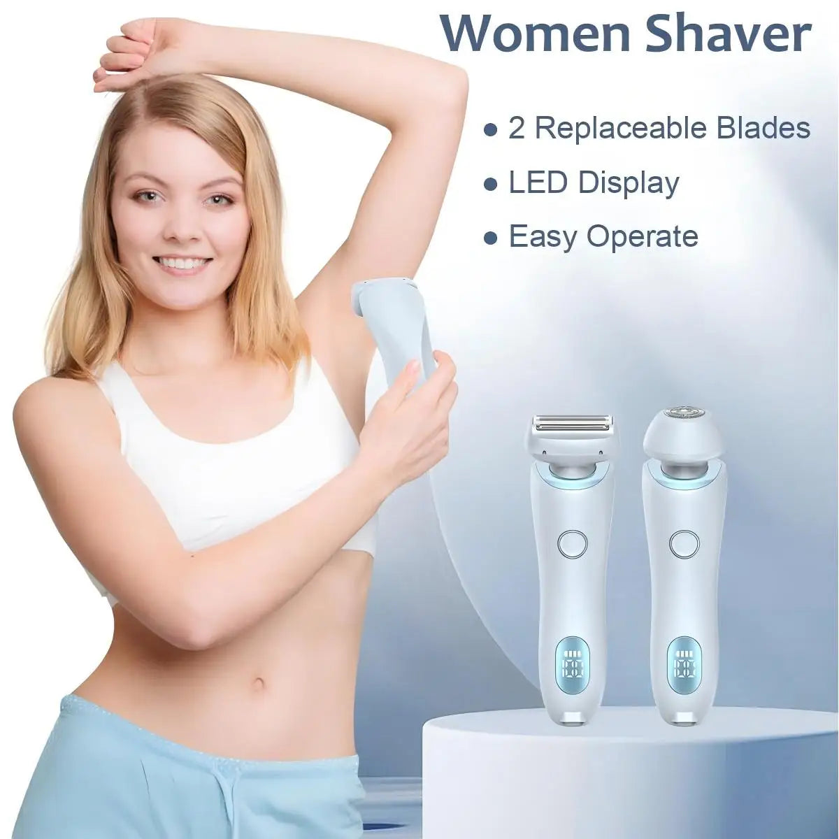 Women’s 2-in-1 Electric Shaver – Wet & Dry Painless Hair Removal