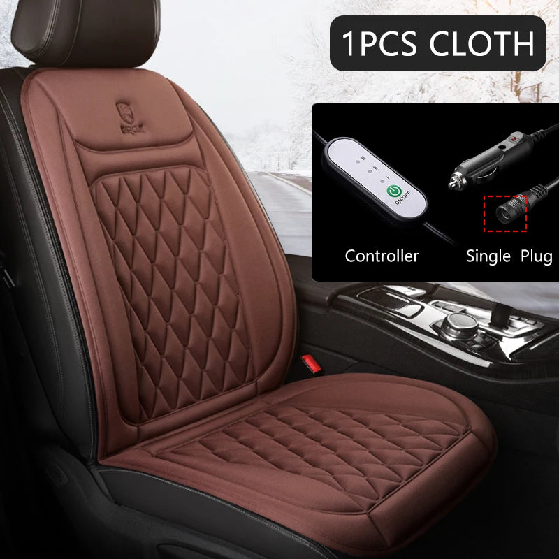 12V Heated Car Seat Cushion | Winter Warmer Seat Cover with 3 Heat Modes