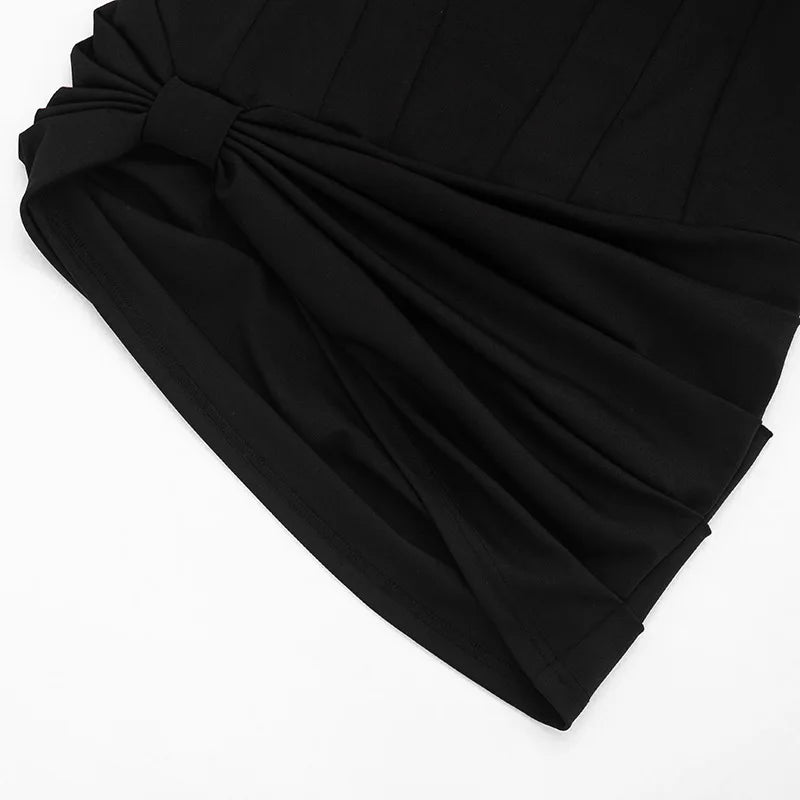 Sexy Lapel Half Sleeve Ruched Mini Dress