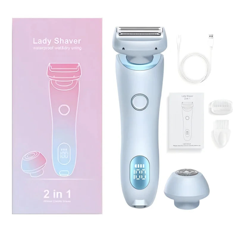 Women’s 2-in-1 Electric Shaver – Wet & Dry Painless Hair Removal