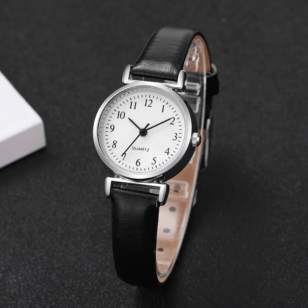 Fashion Small Dial Women's Quartz Watch – Leather Band Analog Wristwatch