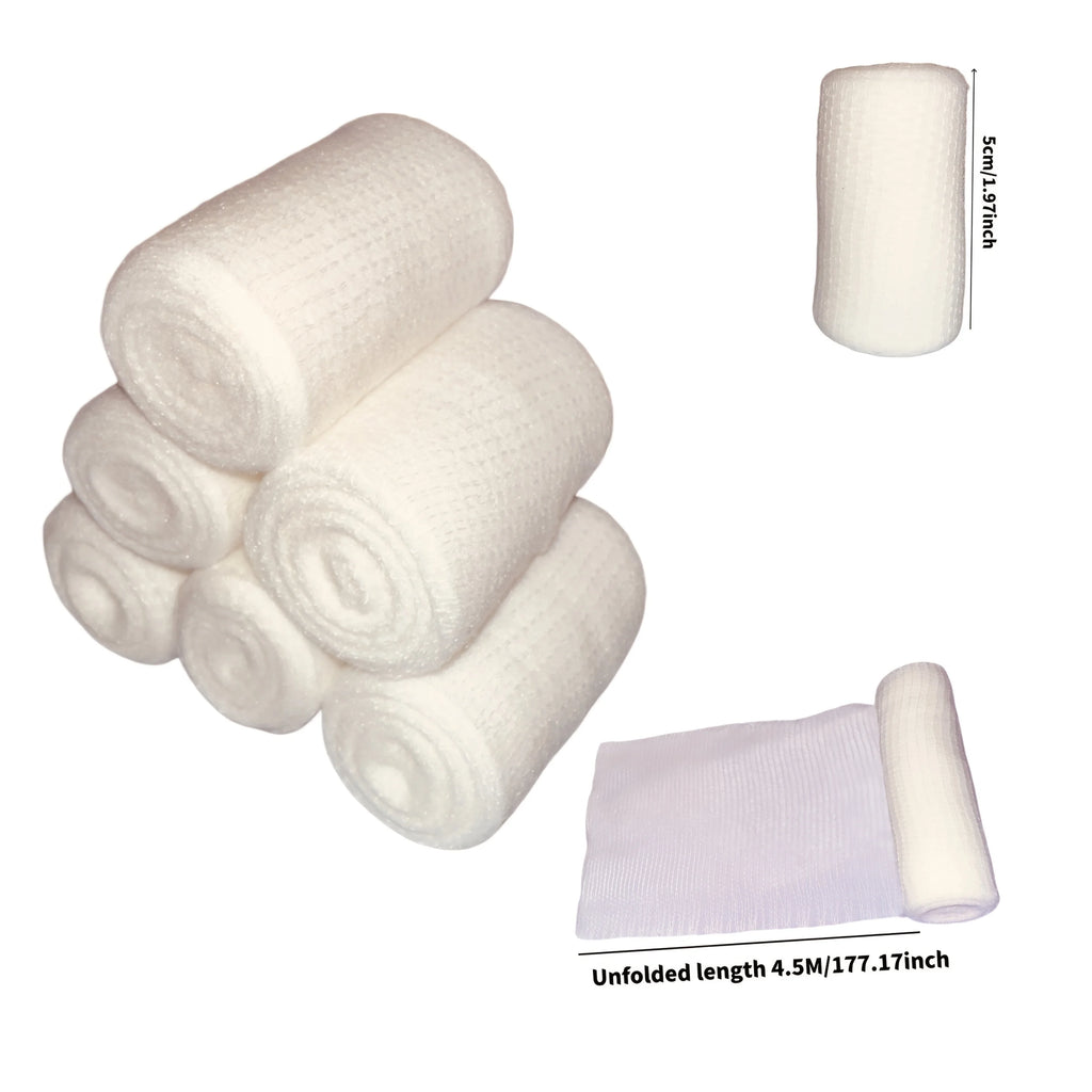 Elastic Gauze Bandages 6-Pack – Breathable Sports & First Aid Wrap