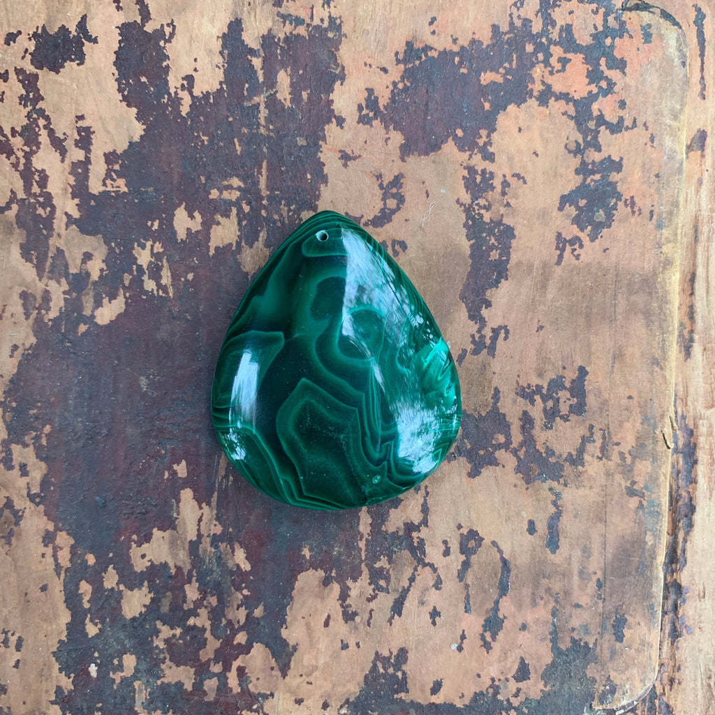 Natural Malachite Chrysocolla Pendant Necklace – Water Drop Gemstone Jewelry for Women & Men