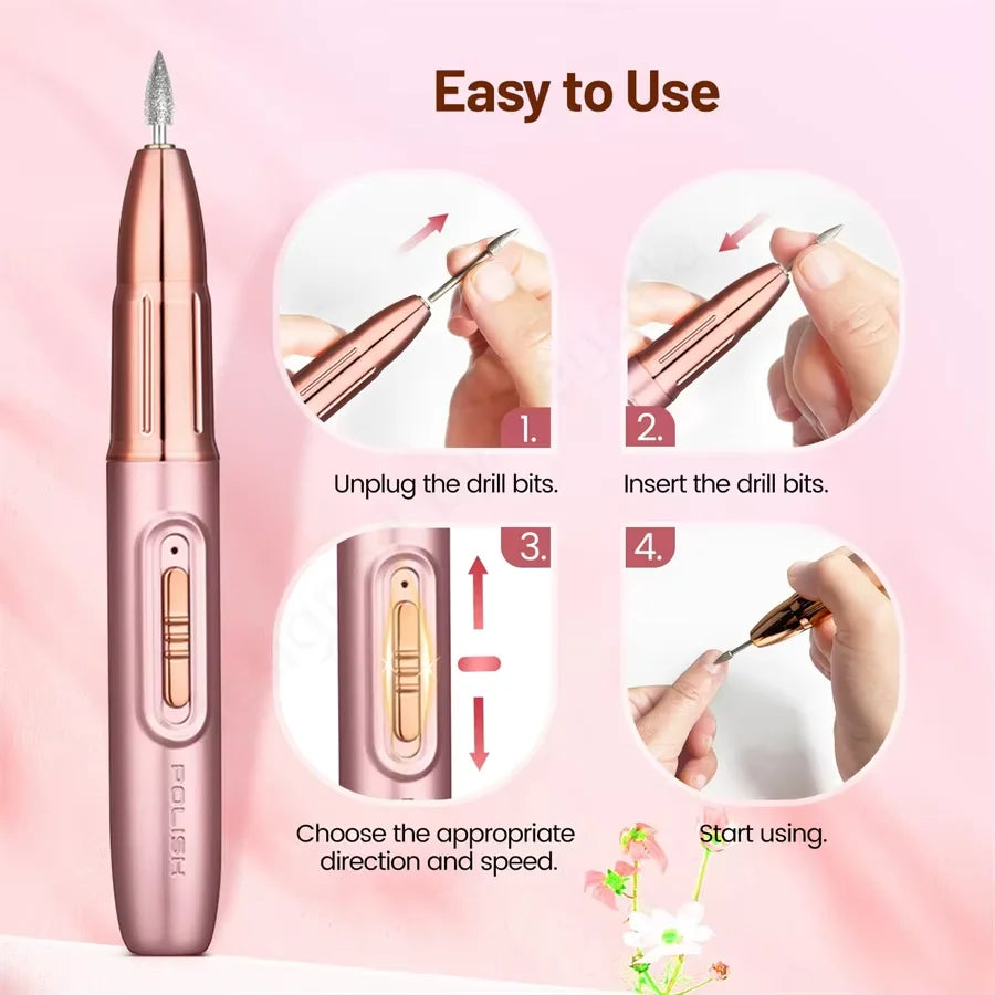 Electric Nail Grinder – Rechargeable Portable Nail File & Polisher