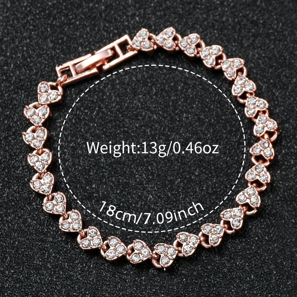 Women's Steel Band Quartz Watch & Diamond Bracelet Set – 6PCS Fashion Wristwatch
