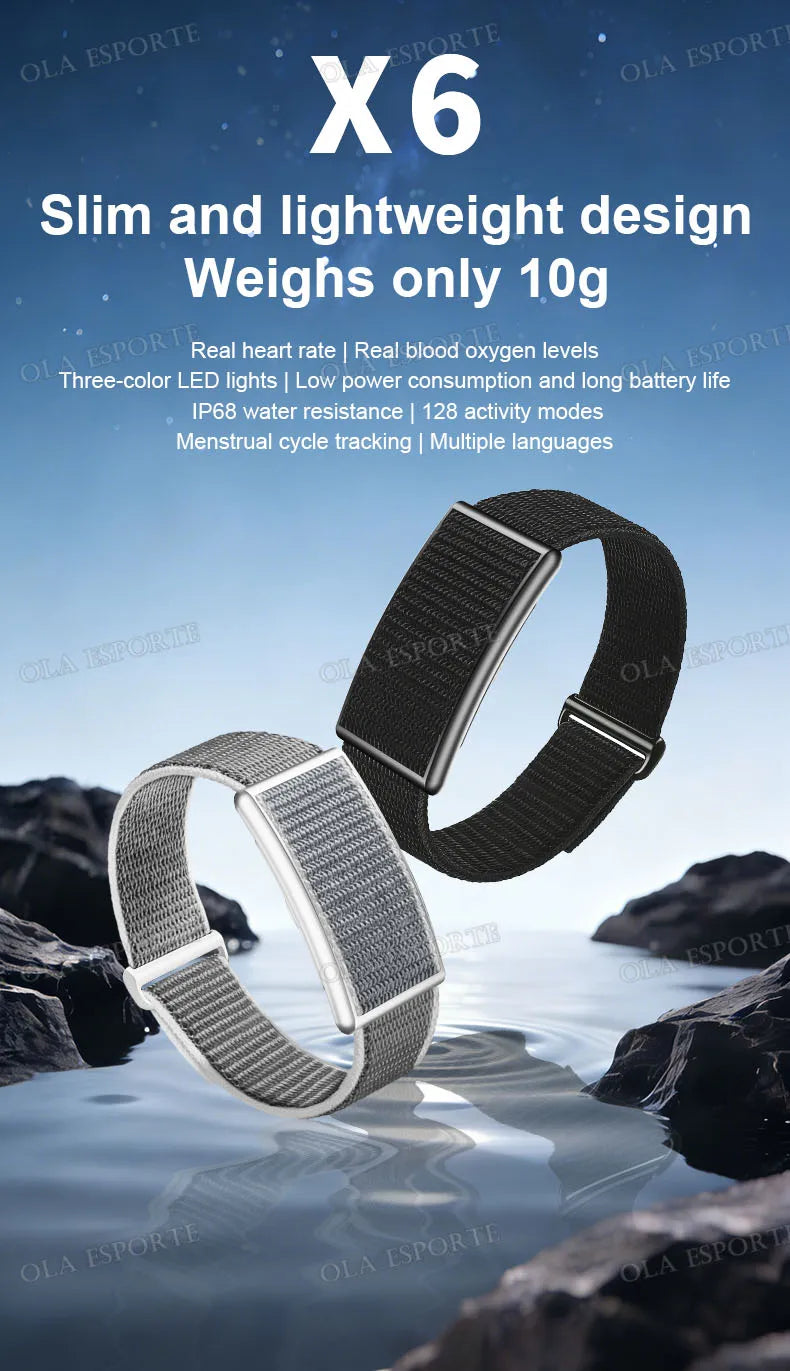 Smart Fitness Bracelet – No Screen | IP68 Waterproof | Heart Rate & Health Monitor